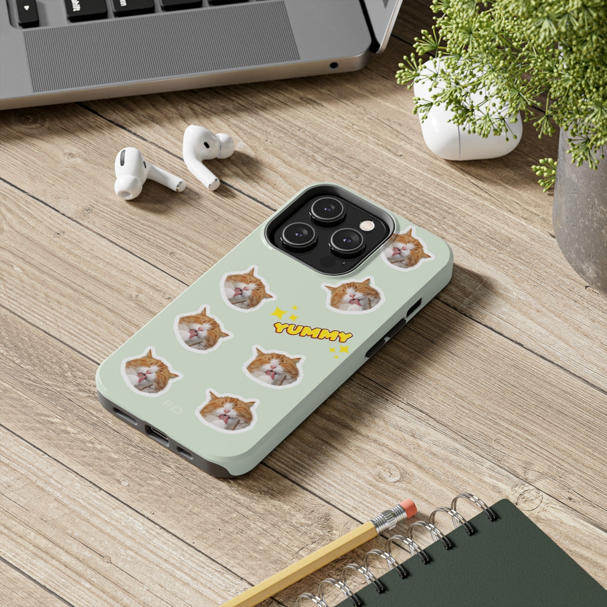 Yummy Feline Durable iPhone Case with Wireless Charging