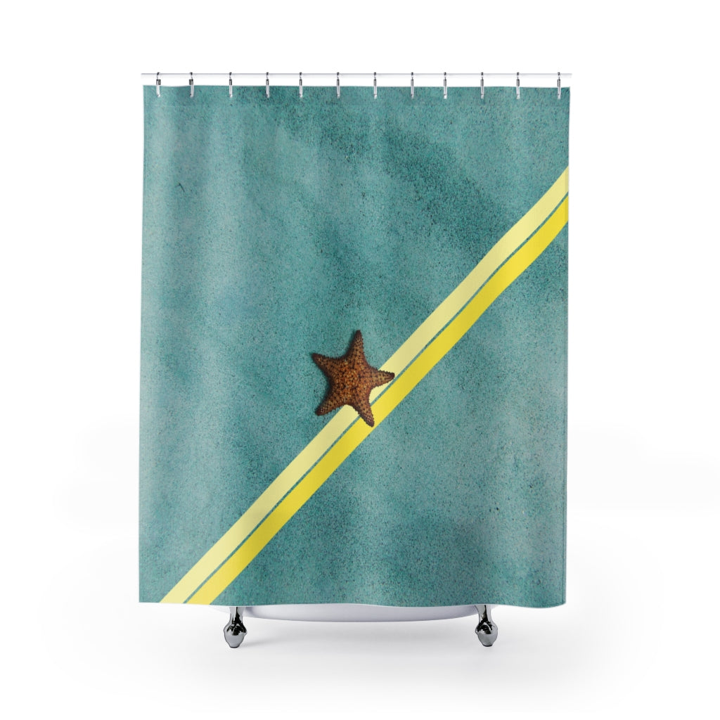 Abstract Starfish Shower Curtains for Beach-Themed Home Decor
