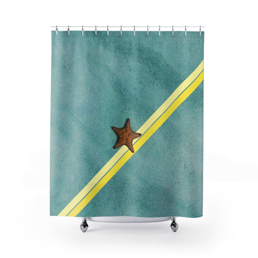 Abstract Starfish Shower Curtains for Beach-Themed Home Decor