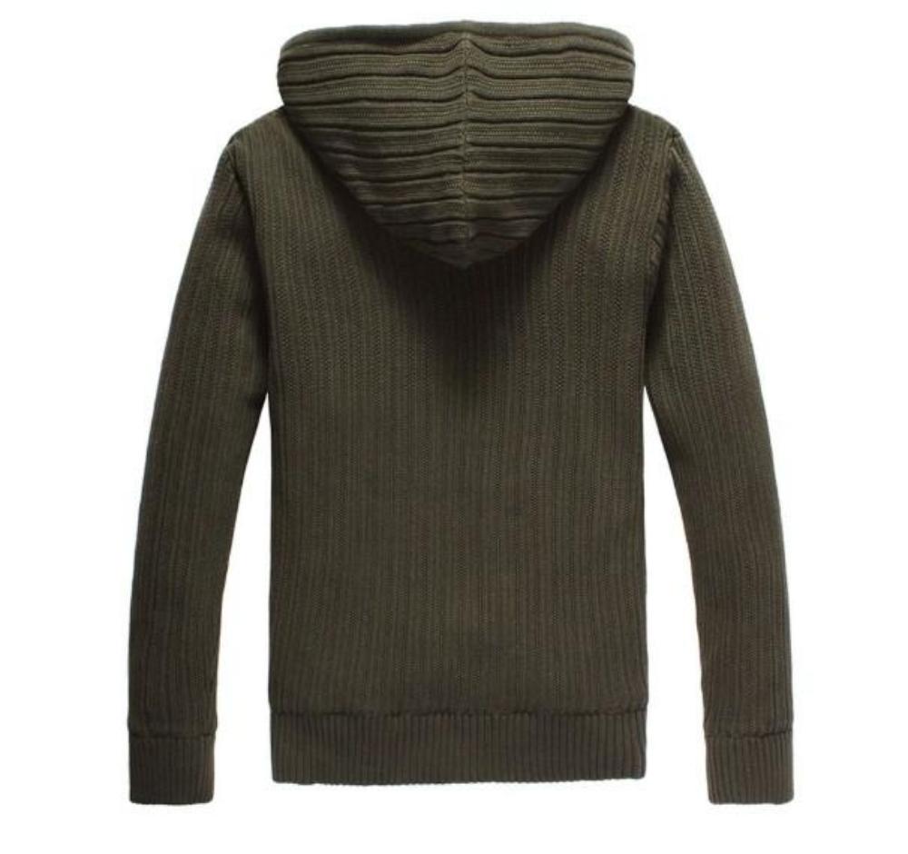 Layered Inner Mens Hooded Cardigan