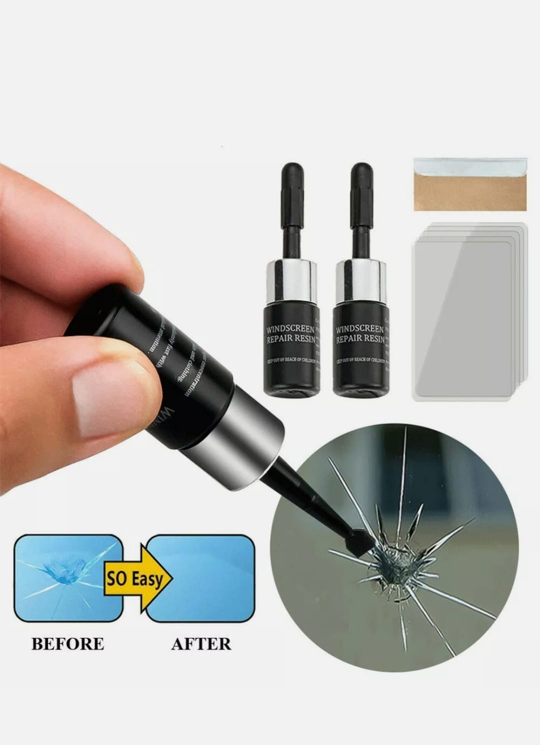 Windshield Repair Resin Kit with 5 Bottles for Auto Glass