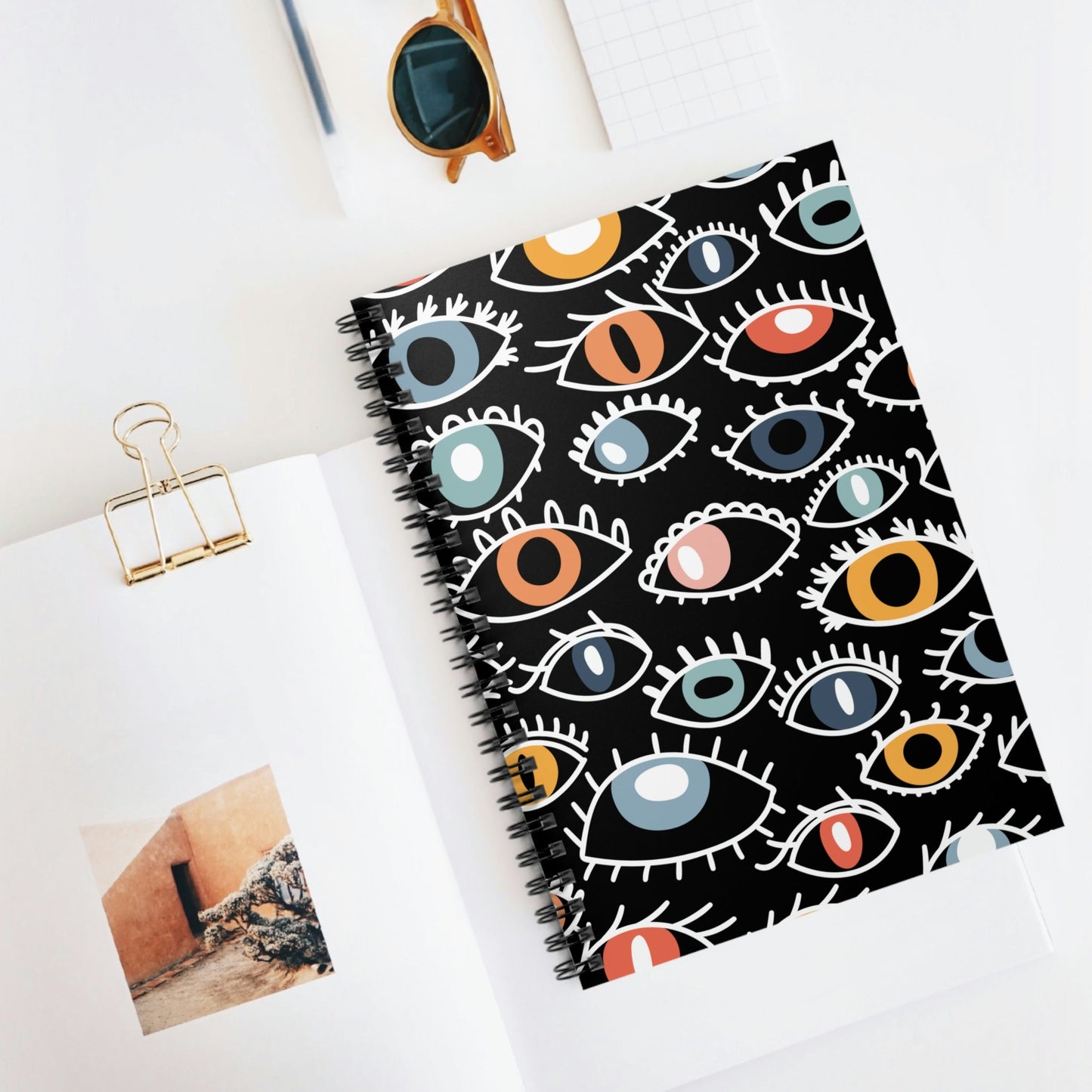 Spiral Notebook with Egyptian Eye Design