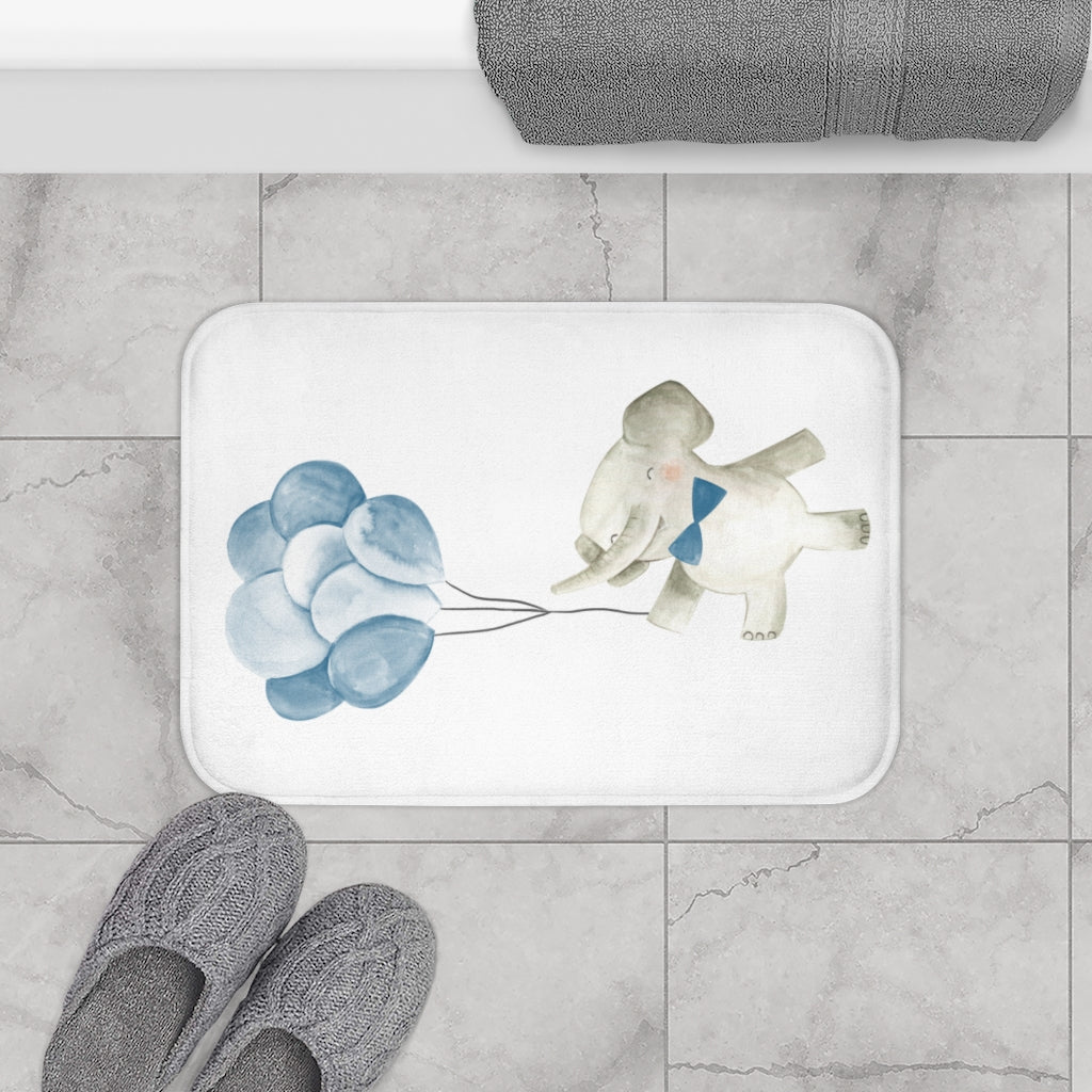 Home Accents Mat Featuring a Baby Elephant with Balloons