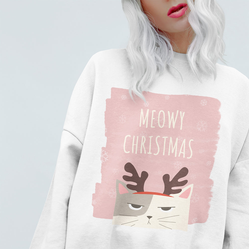 Meowy Christmas Women's Pullover Sweatshirt