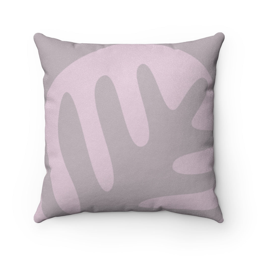 Abstract Blush Leaf Reversible Faux Suede Decorative Pillow