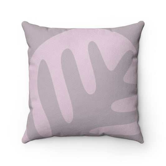Abstract Blush Leaf Reversible Faux Suede Decorative Pillow