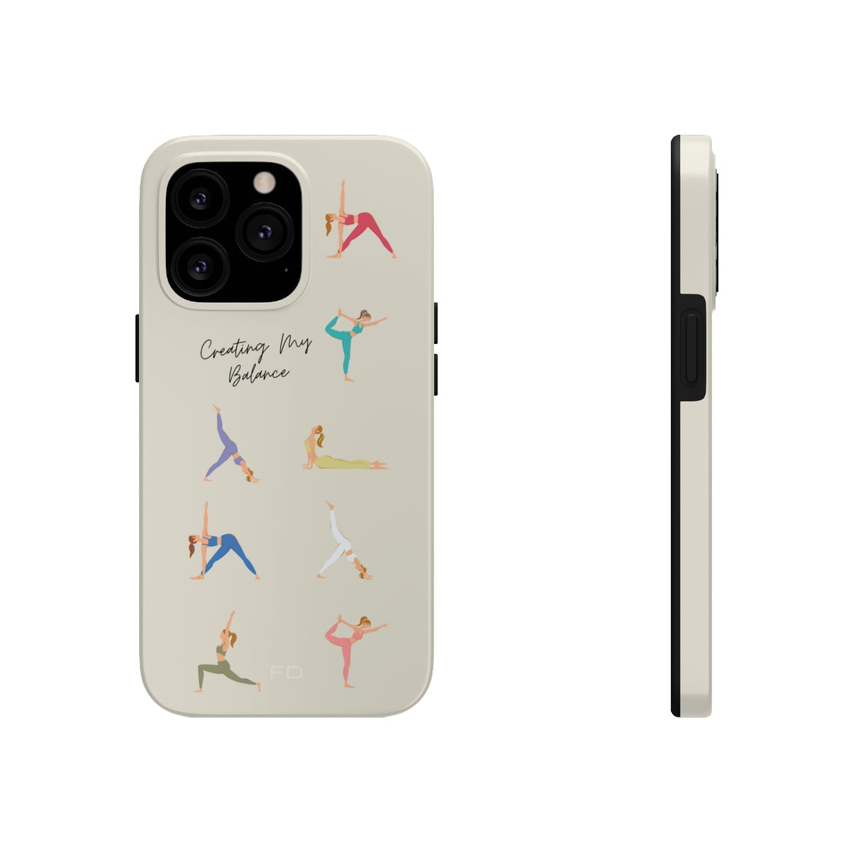 Tough Case for iPhone with Wireless Charging - Yoga Poses