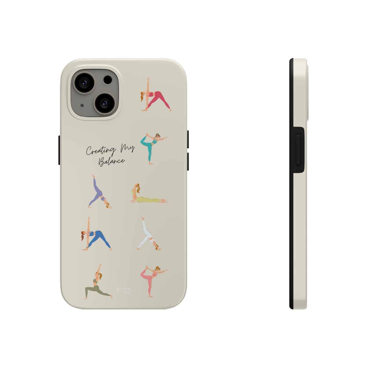 Tough Case for iPhone with Wireless Charging - Yoga Poses