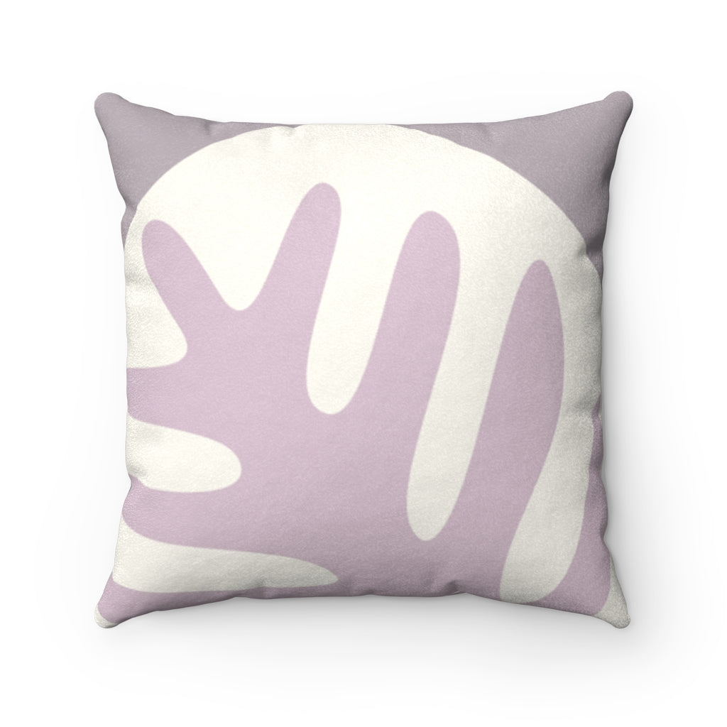 Abstract Blush Leaf Reversible Faux Suede Decorative Pillow