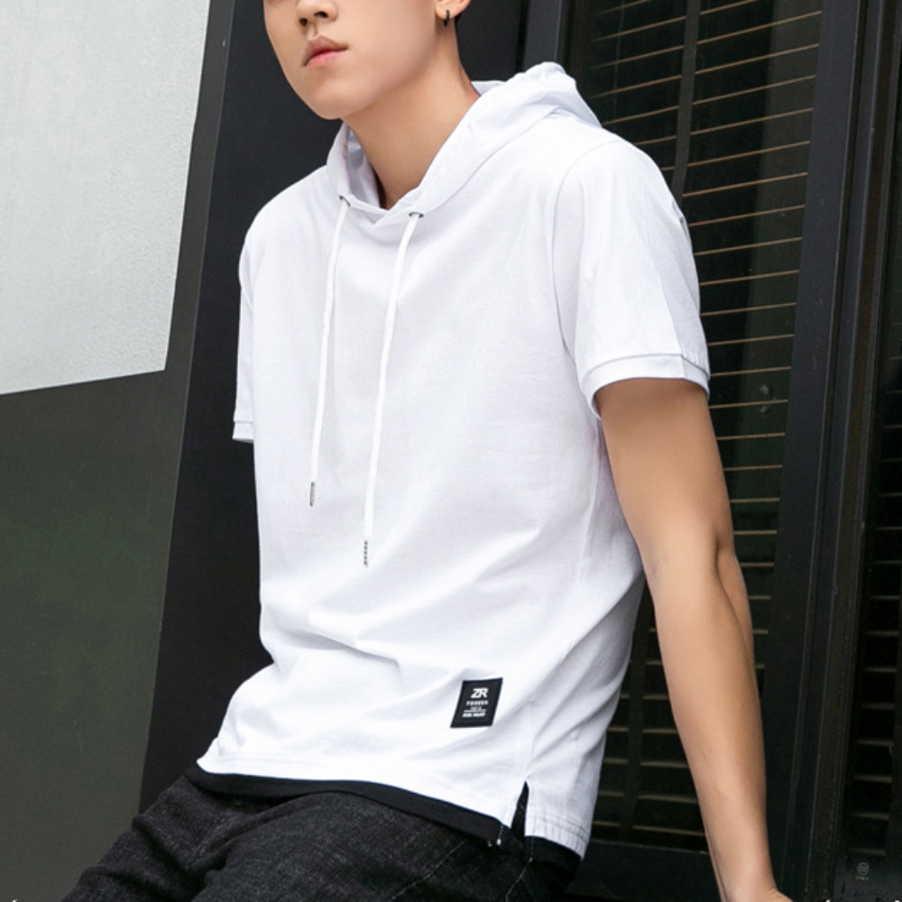 Short Sleeve Hooded Tee for Men