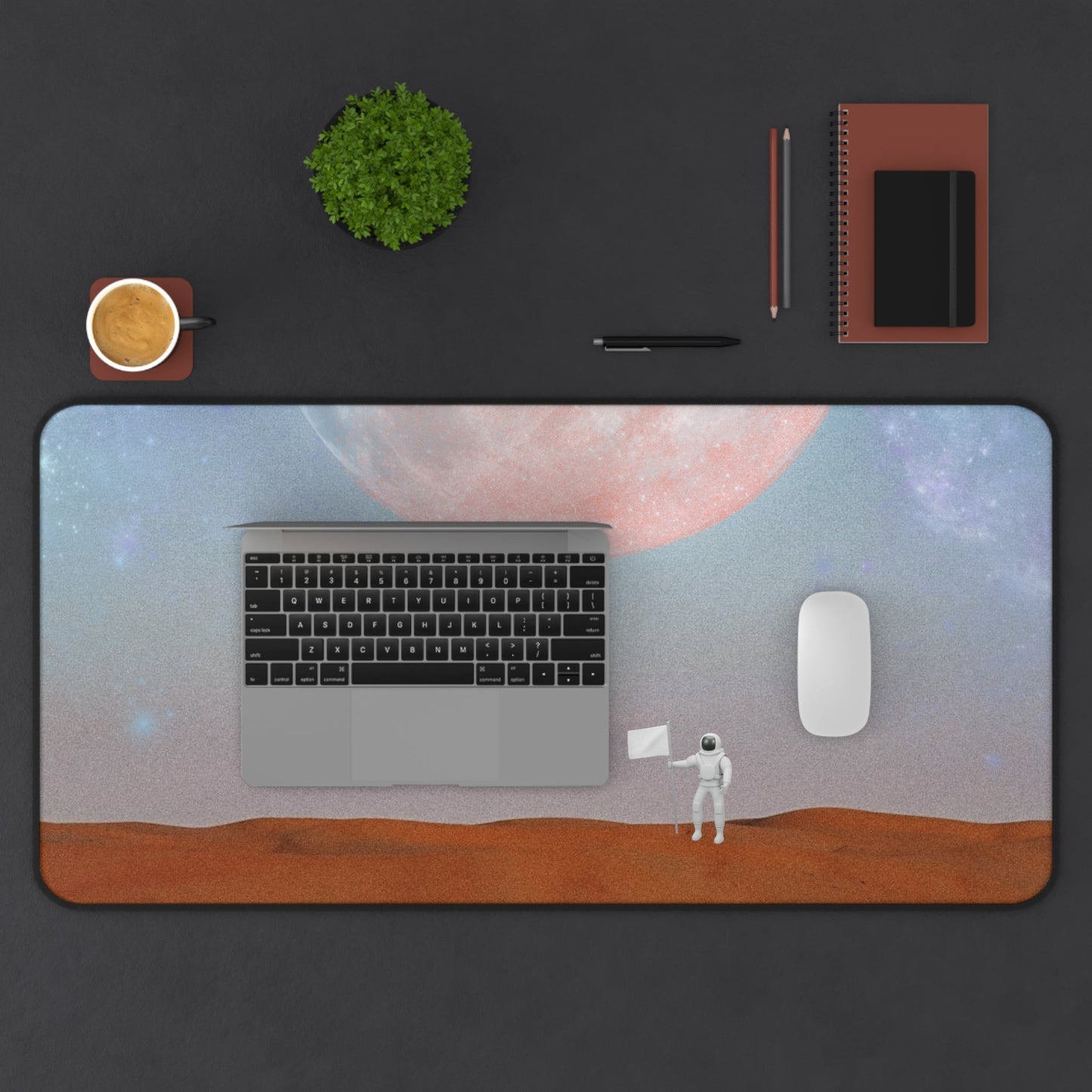 Astronaut's Arrival on Planet X Mouse Pad Desk Mat