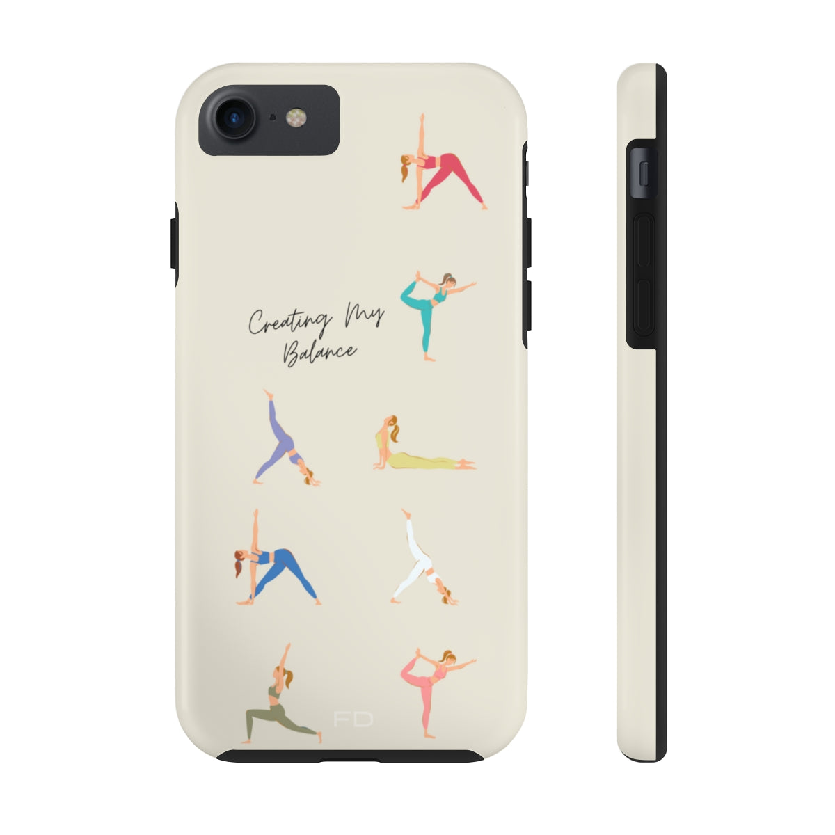 Tough Case for iPhone with Wireless Charging - Yoga Poses