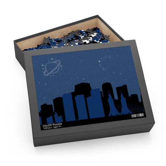 Space Exploration City Puzzle - 500-Piece