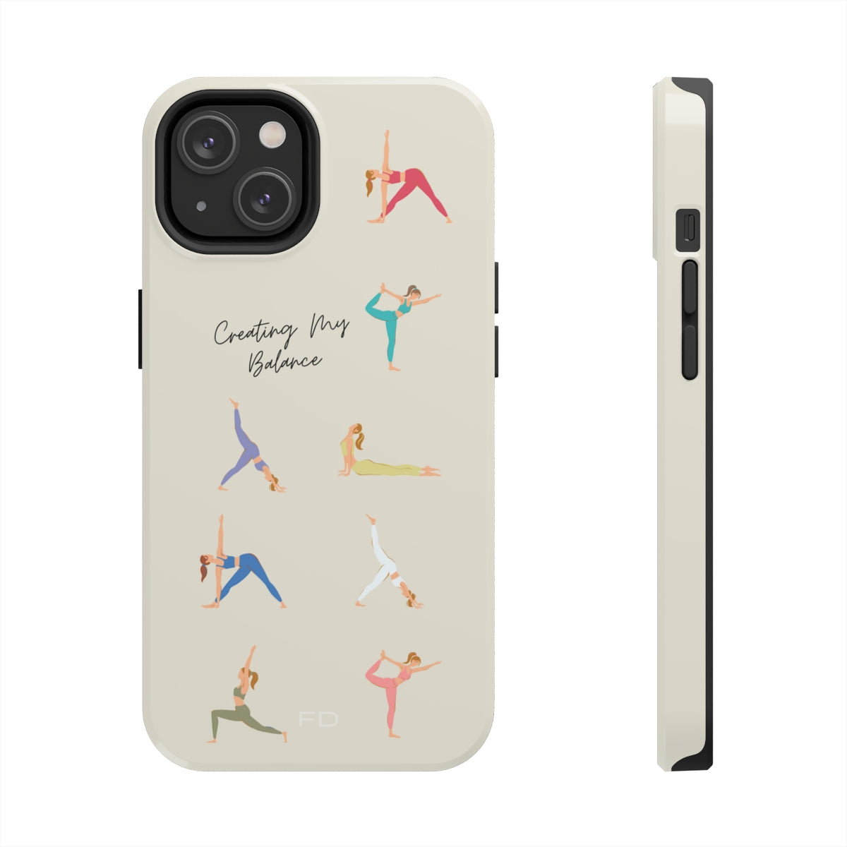 Tough Case for iPhone with Wireless Charging - Yoga Poses