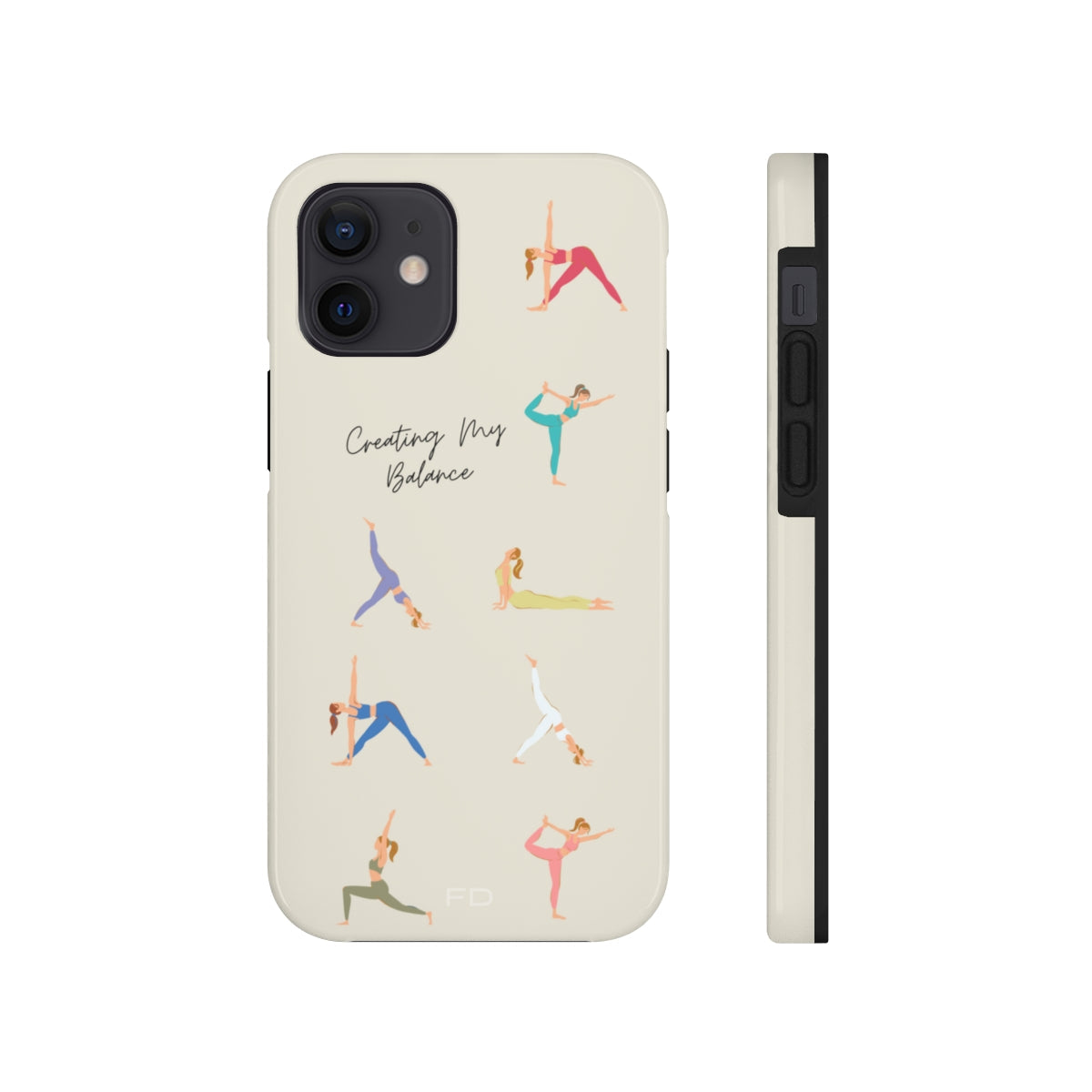 Tough Case for iPhone with Wireless Charging - Yoga Poses