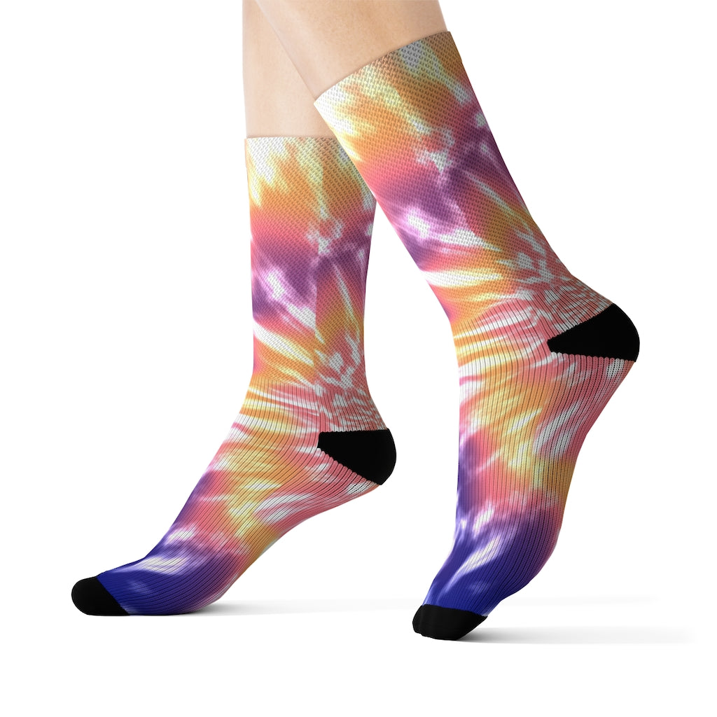 Novelty Socks with Pink Tie-Dye Design