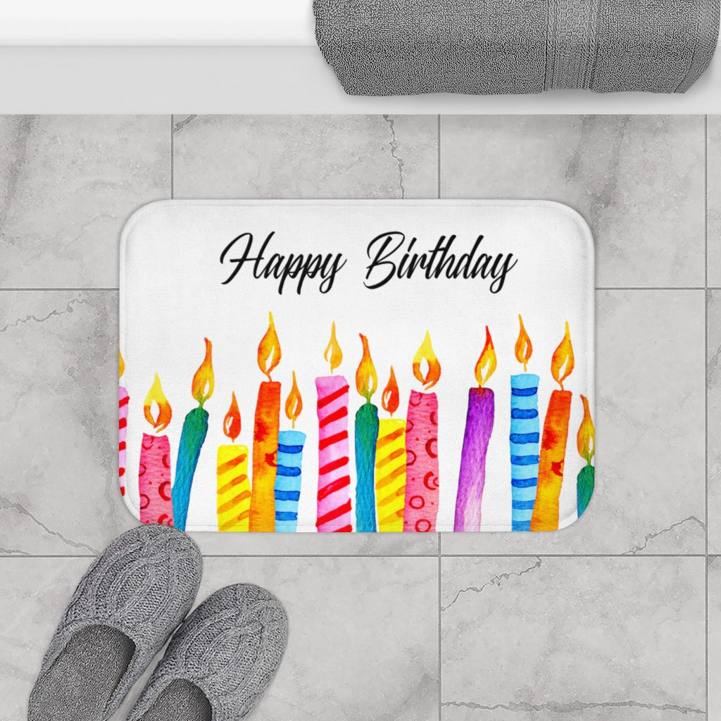 Birthday Celebration Candles Bathroom Mat Decor Rug