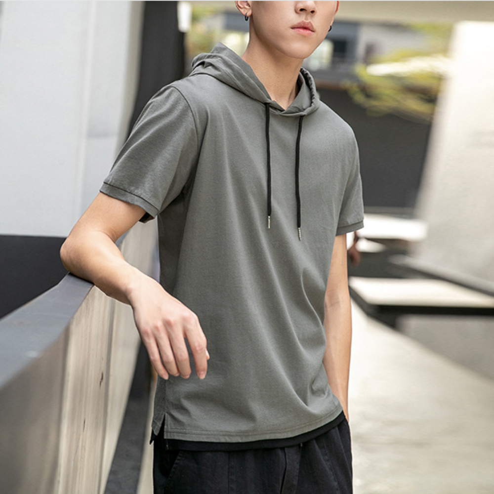 Short Sleeve Hooded Tee for Men