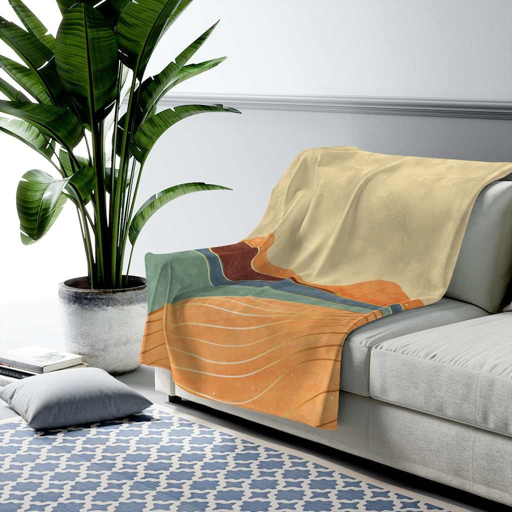 Velveteen Plush Blanket with Toscana Scenery