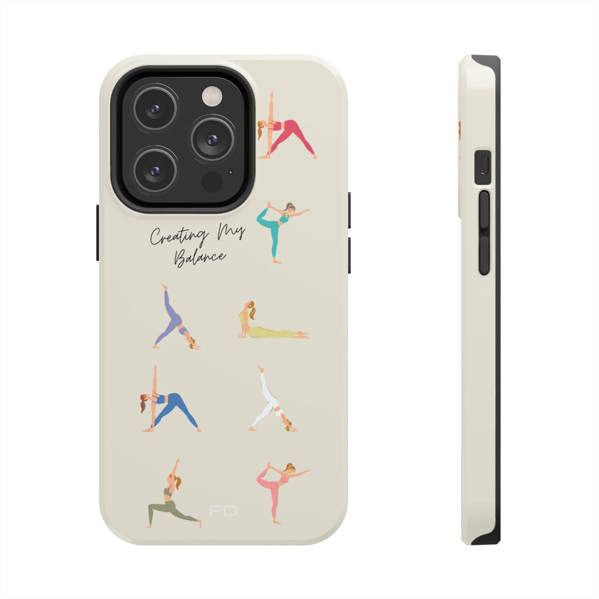 Tough Case for iPhone with Wireless Charging - Yoga Poses