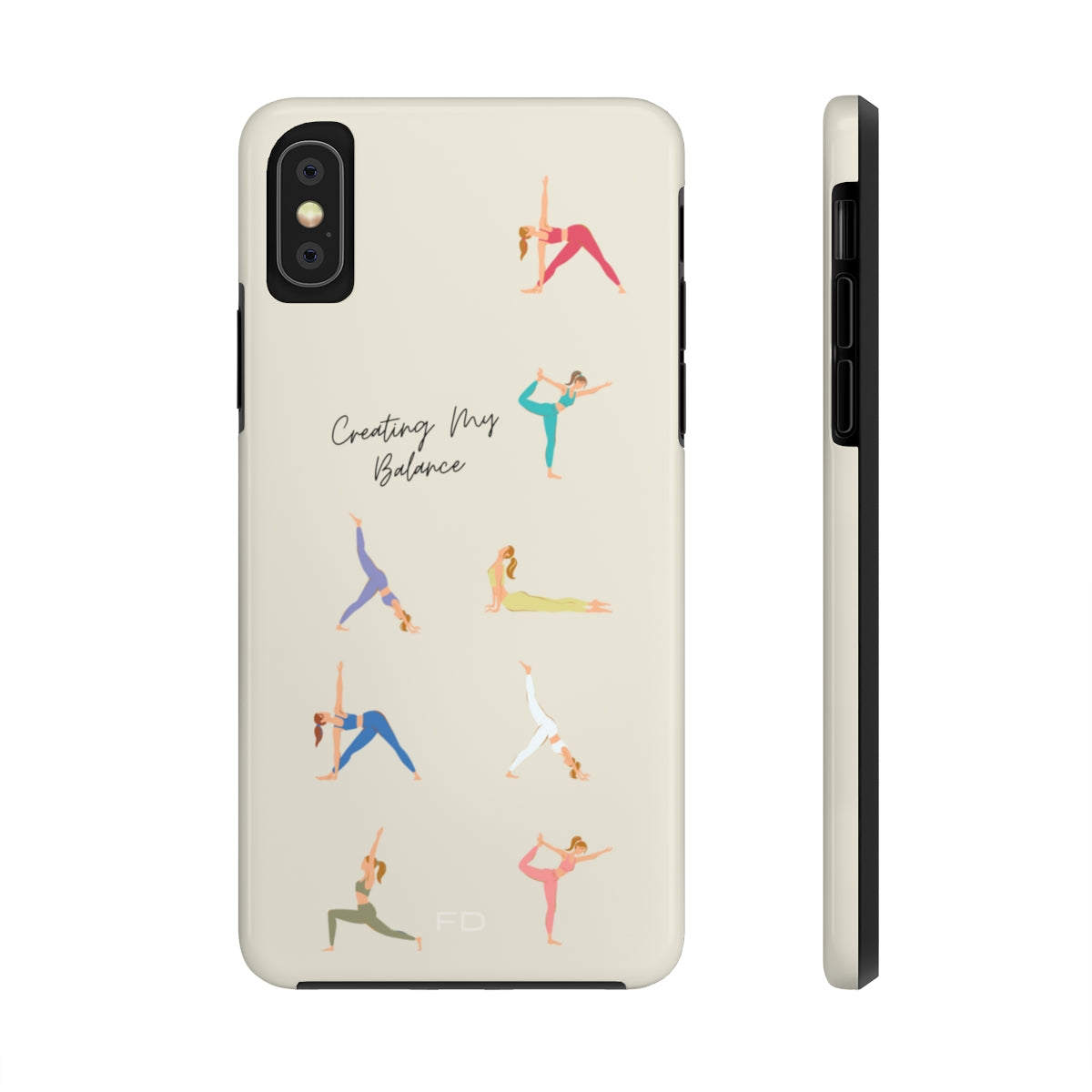 Tough Case for iPhone with Wireless Charging - Yoga Poses