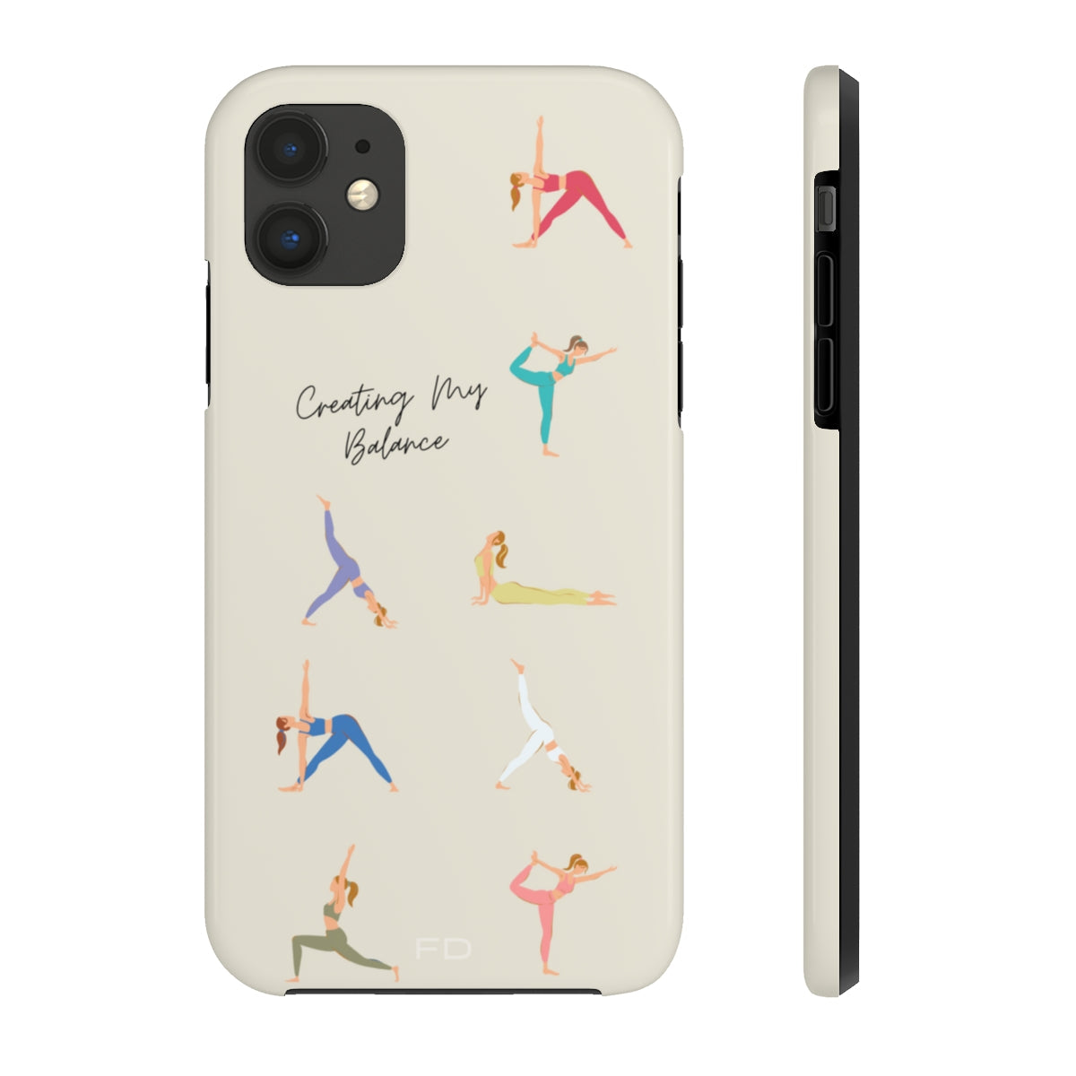 Tough Case for iPhone with Wireless Charging - Yoga Poses
