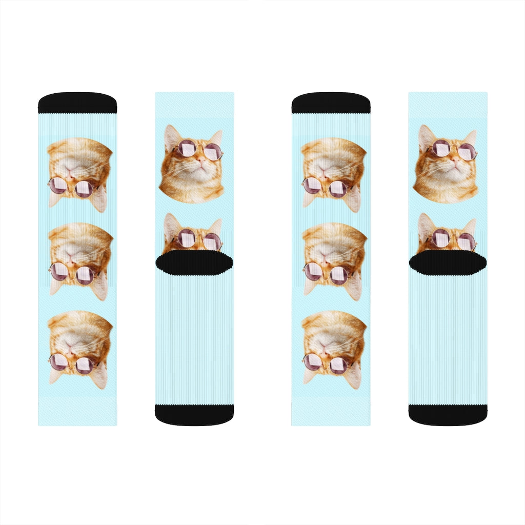Socks with Cool Cat Wearing Shades
