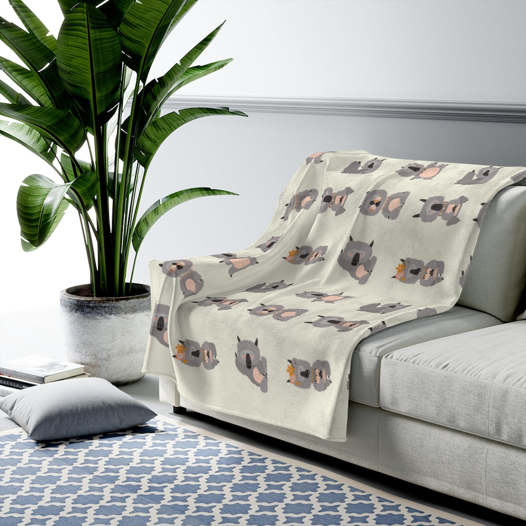 Yoga Poses Luxurious Velvet Blanket