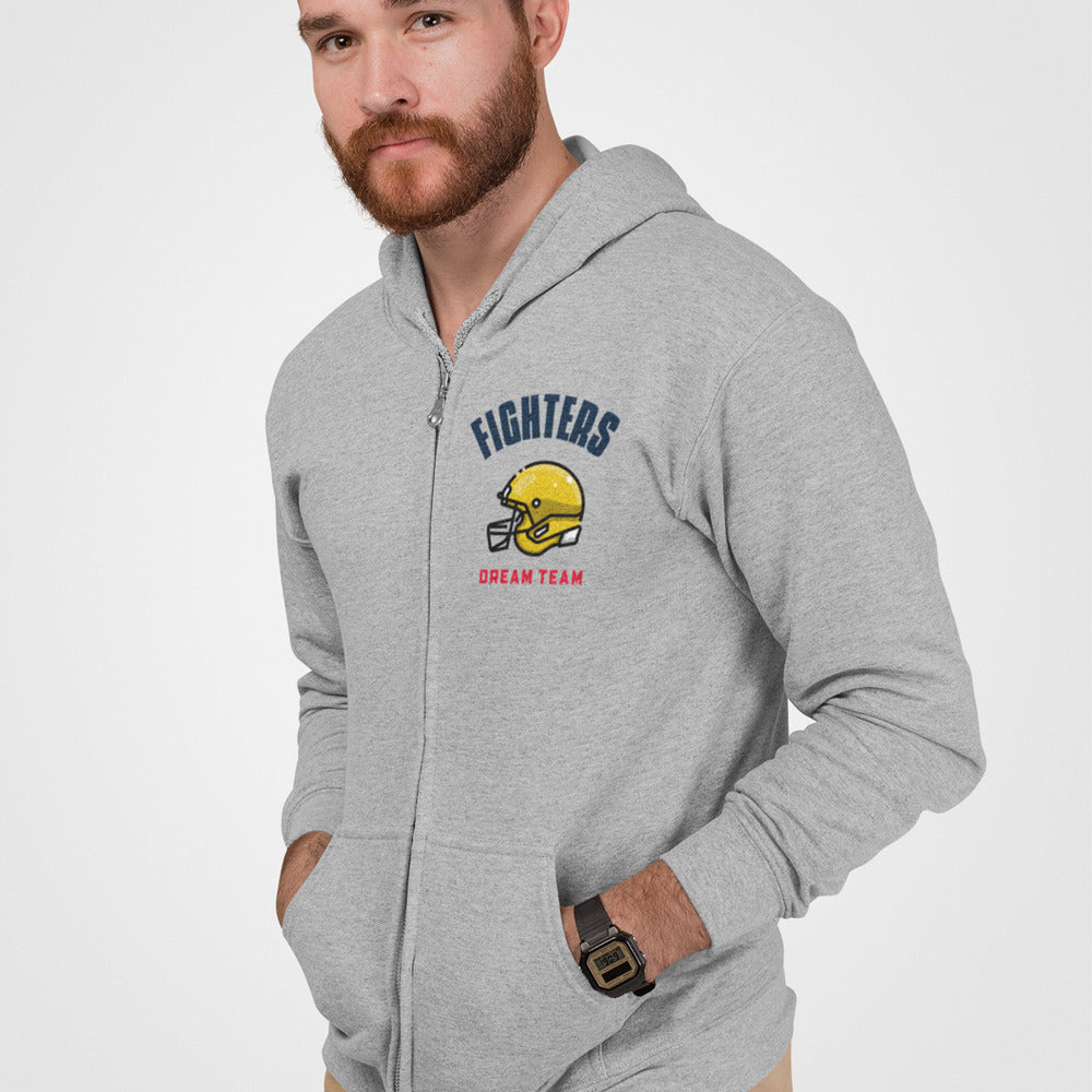 Football Themed Men's Zip-Up Hoodie