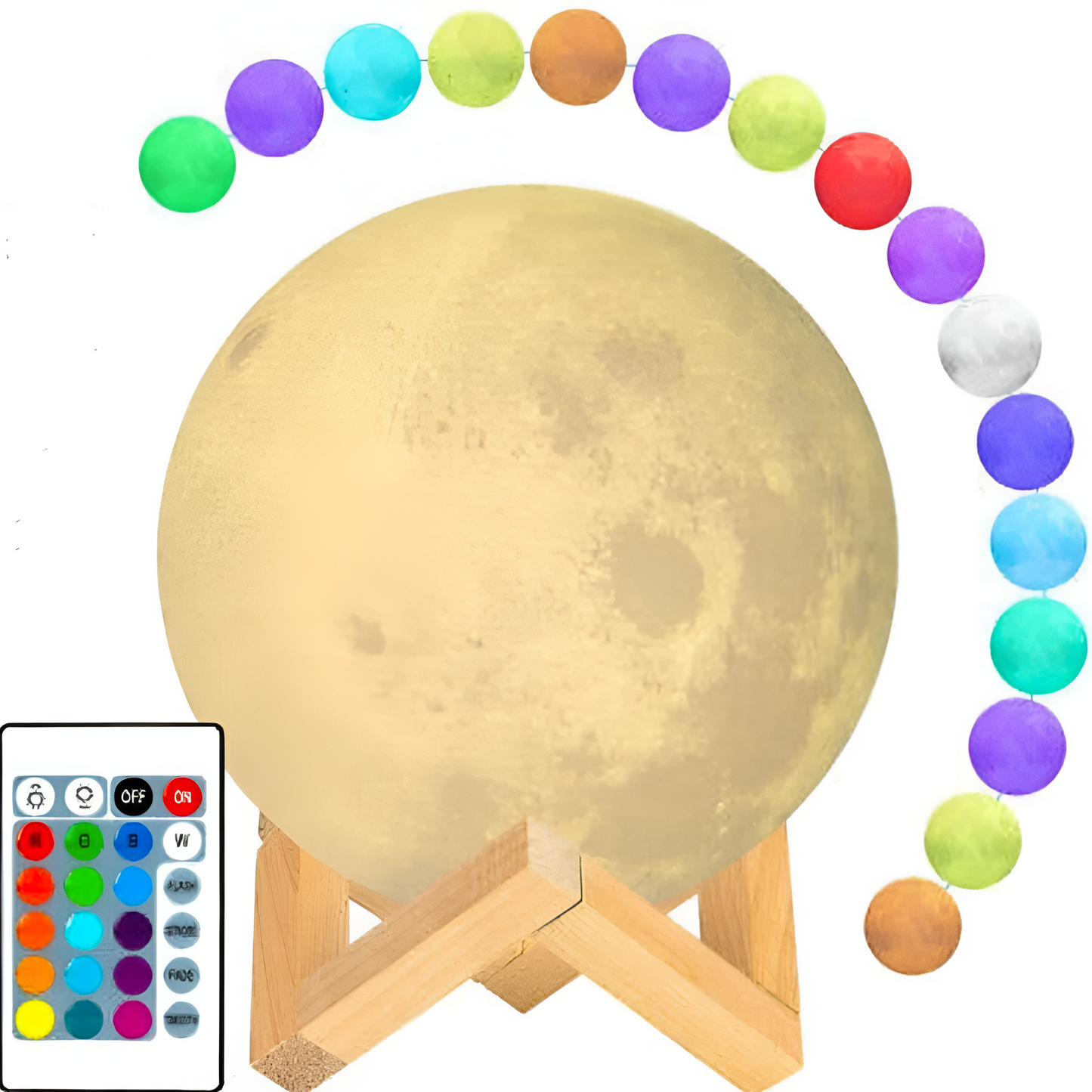 16 Colors Moon Lamp with Remote Touch Control