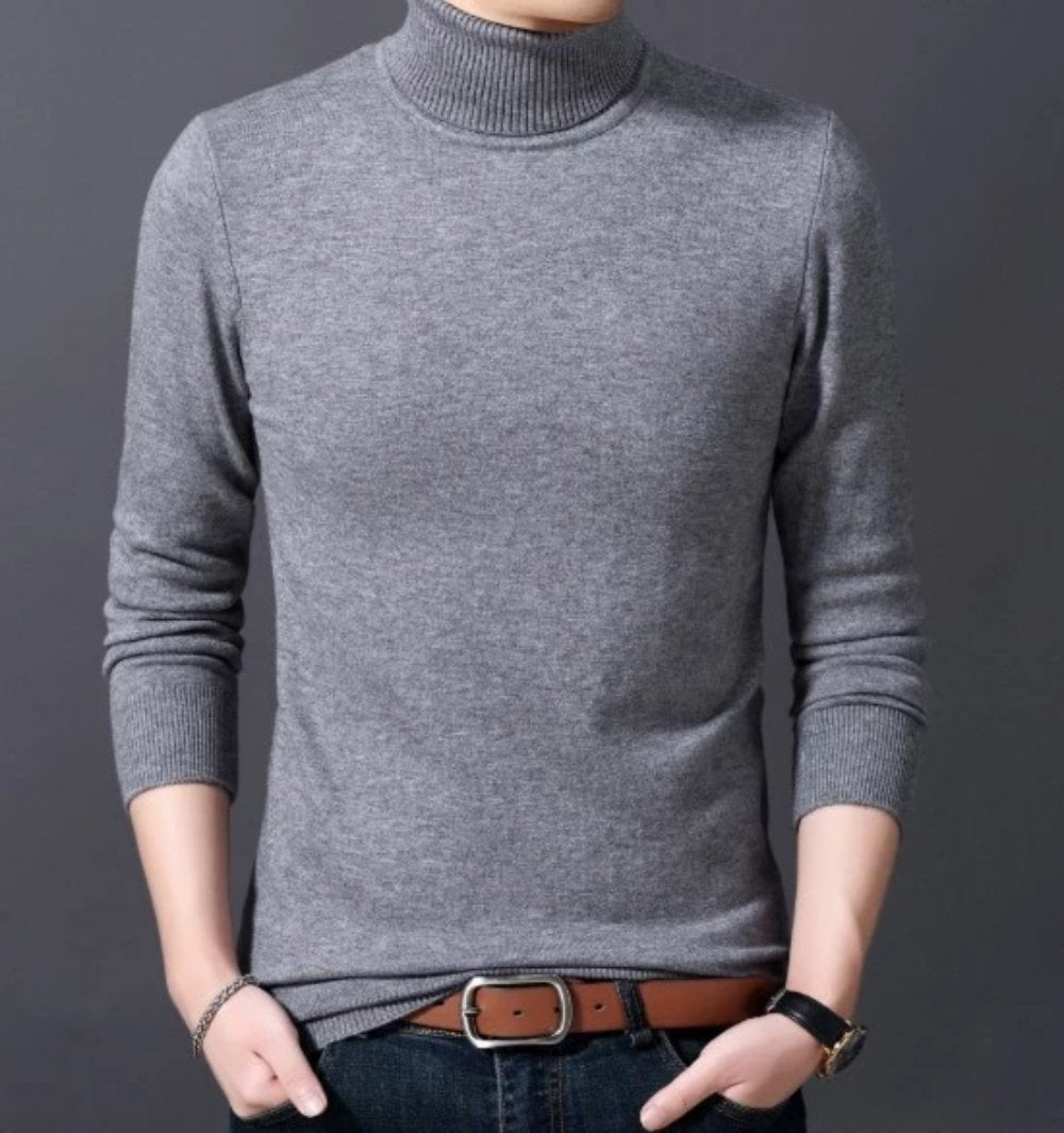 Slim-Fit Turtleneck Sweater for Men