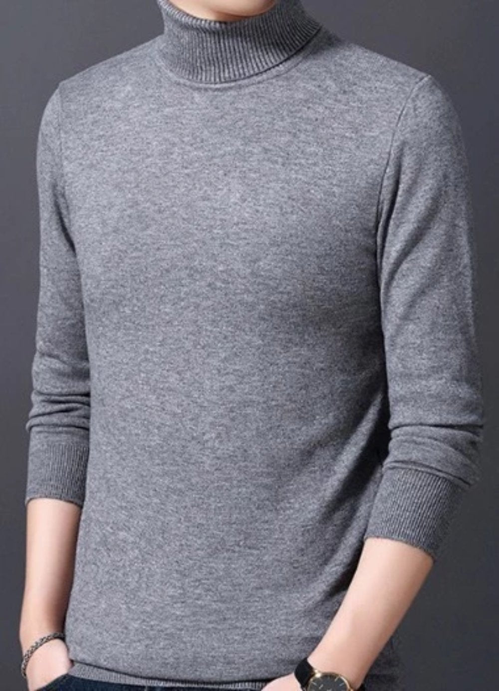 Slim-Fit Turtleneck Sweater for Men