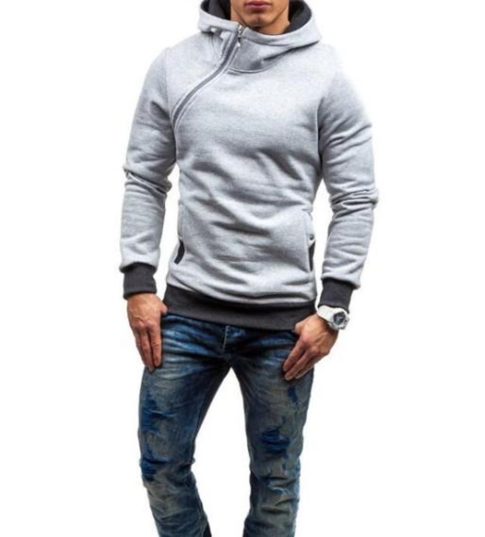 Zippered Hooded Sweatshirt for Men