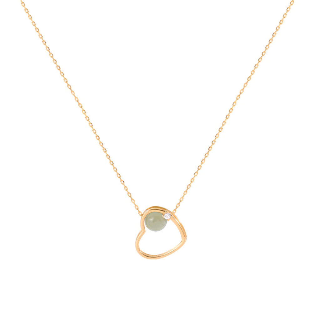 Heart of Gold: A Radiant Jade Necklace with a Touch of Elegance