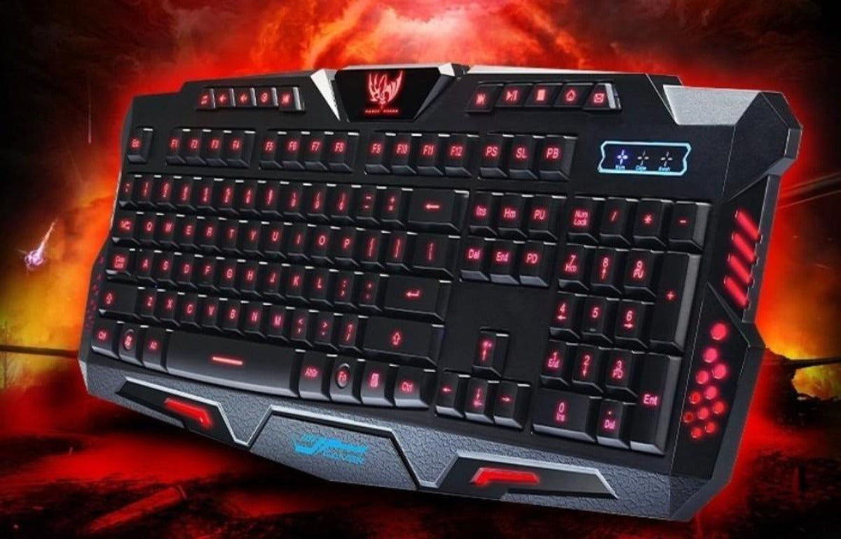 Z8V Wired 3 Backlight Ninja Dragons Gaming Keyboard with Ergonomics