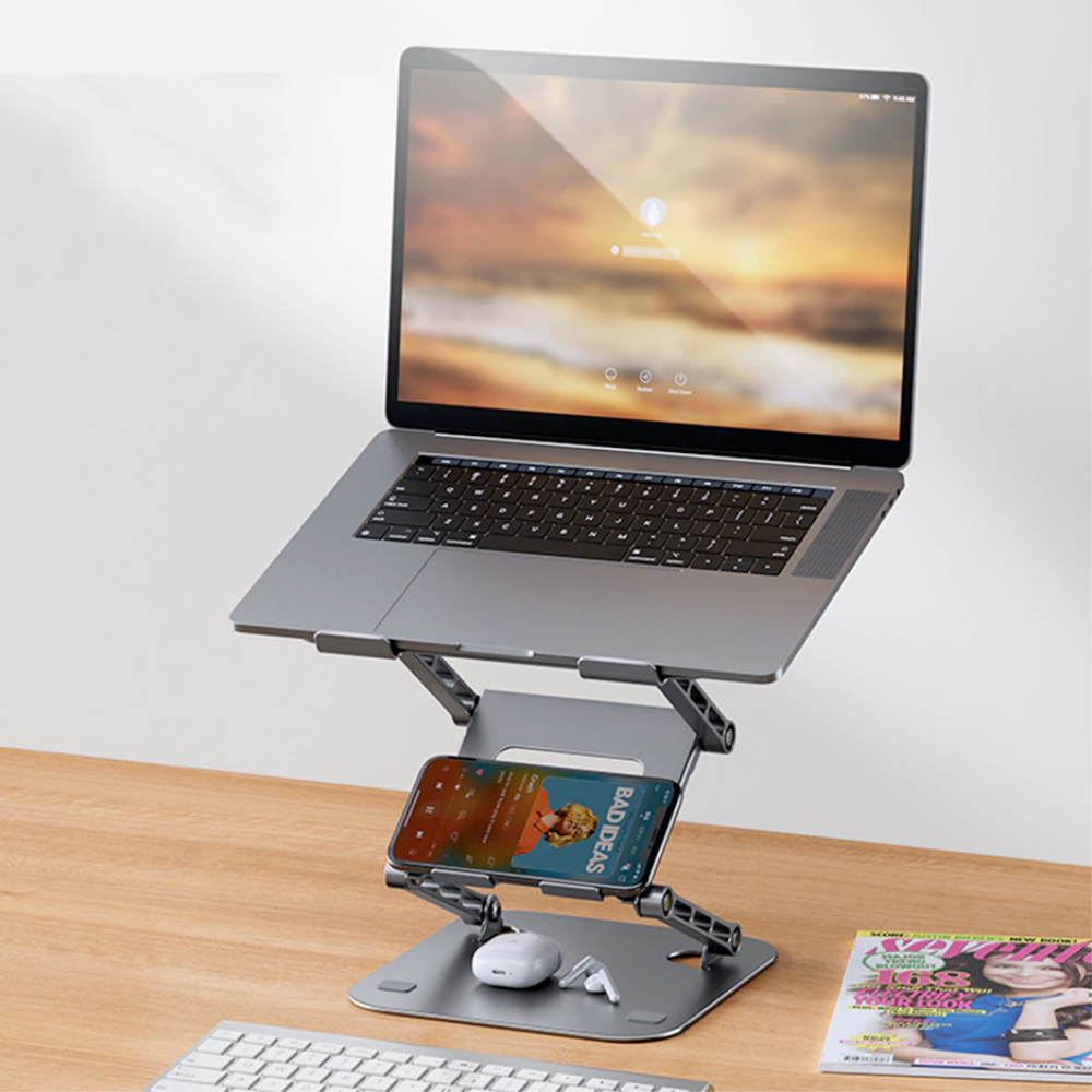 2-in-1 Adjustable Stand for Notebooks and Phones
