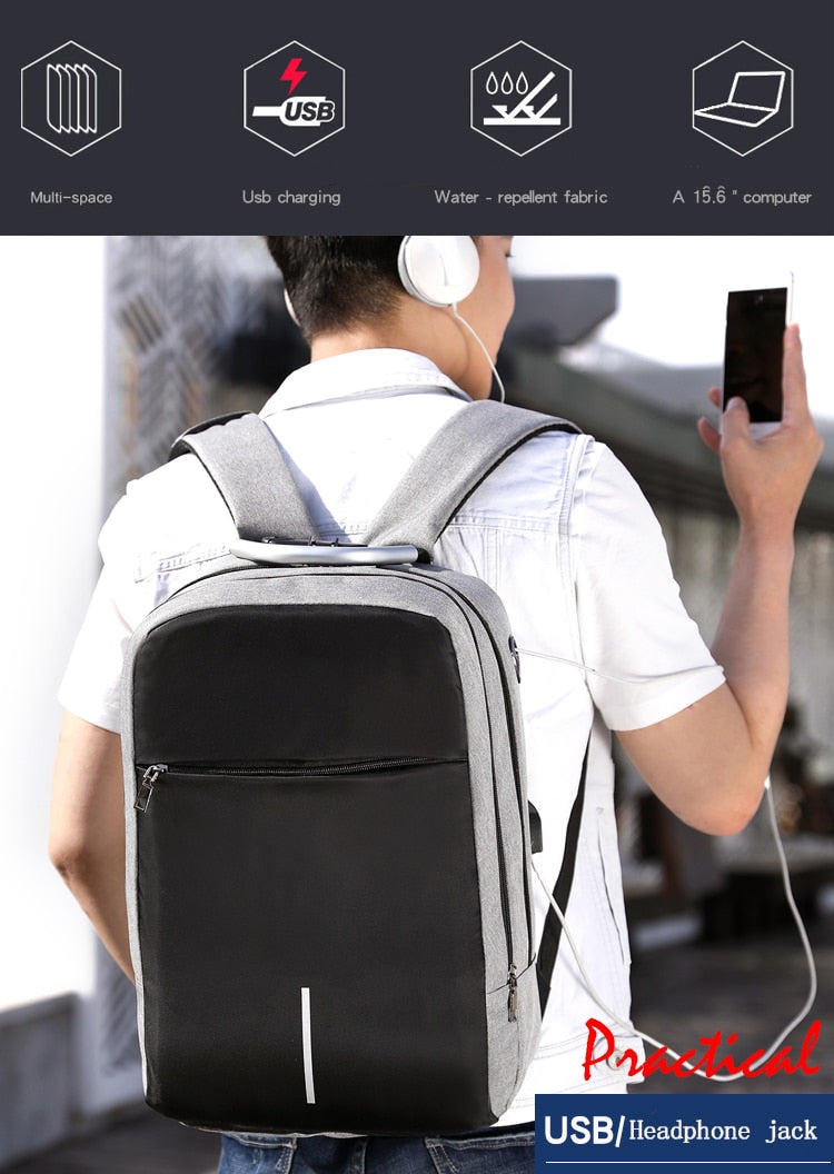 Versatile Shockproof Backpack with USB and Audio Jack