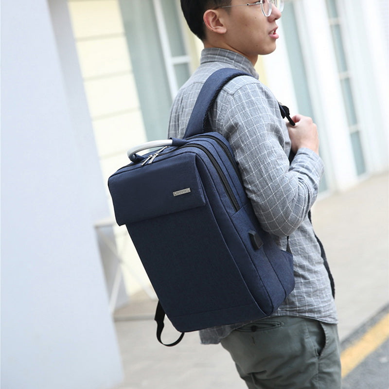 Anti Theft Soft Back Computer Backpack with Dual Compartments and Convenient Top Handle