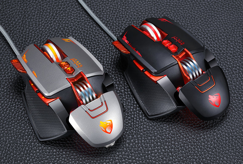 Adjustable LED Gaming Mouse with 8 Buttons and Customizable DPI - DragonV9