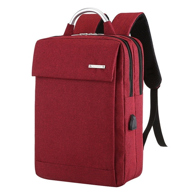 Anti Theft Soft Back Computer Backpack with Dual Compartments and Convenient Top Handle