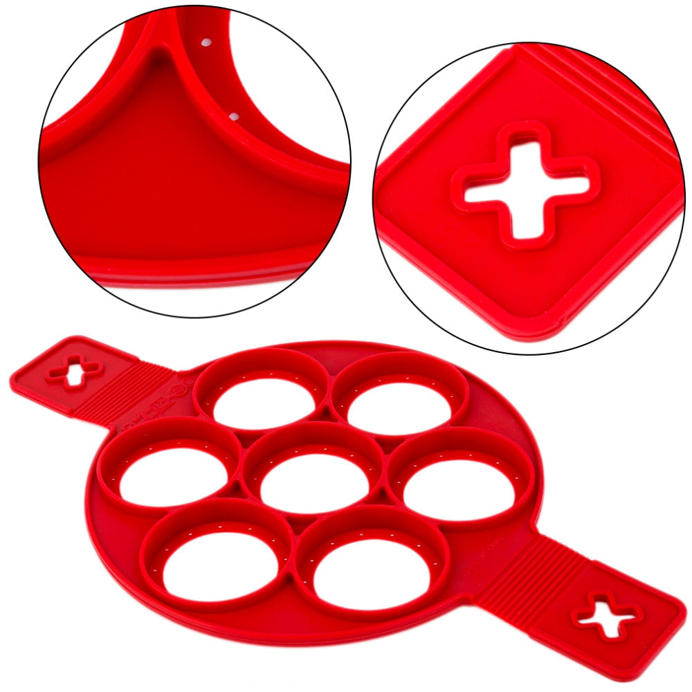 3-Piece Set of Silicone Non-Stick Pancake and Egg Molds