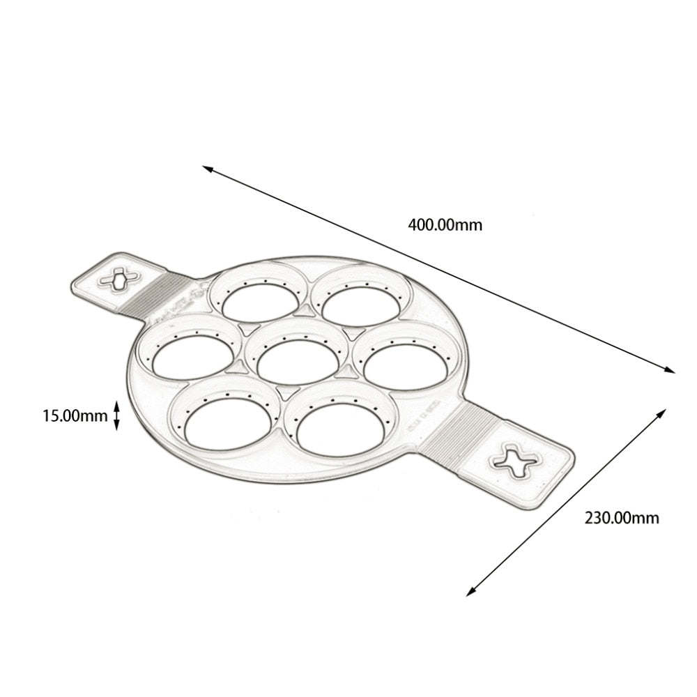 3-Piece Set of Silicone Non-Stick Pancake and Egg Molds