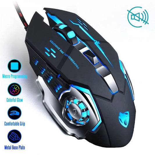 Adjustable Wired LED Gaming Mouse - High Precision 3200DPI for Professionals