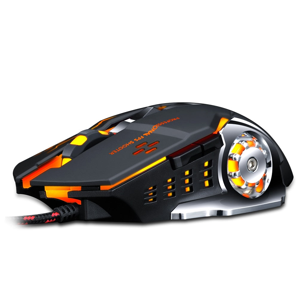 Adjustable Wired LED Gaming Mouse - High Precision 3200DPI for Professionals