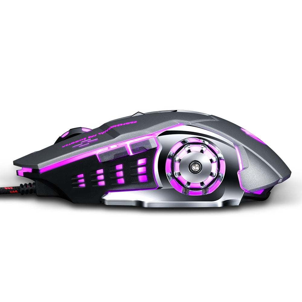 Adjustable Wired LED Gaming Mouse - High Precision 3200DPI for Professionals