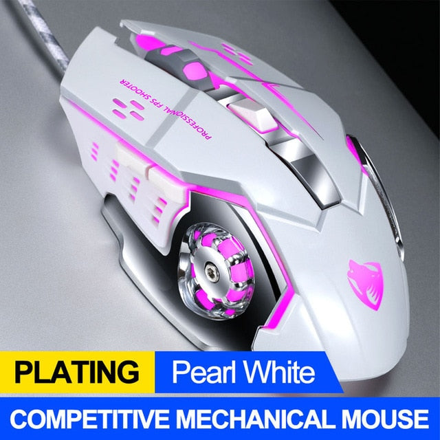 Adjustable Wired LED Gaming Mouse - High Precision 3200DPI for Professionals