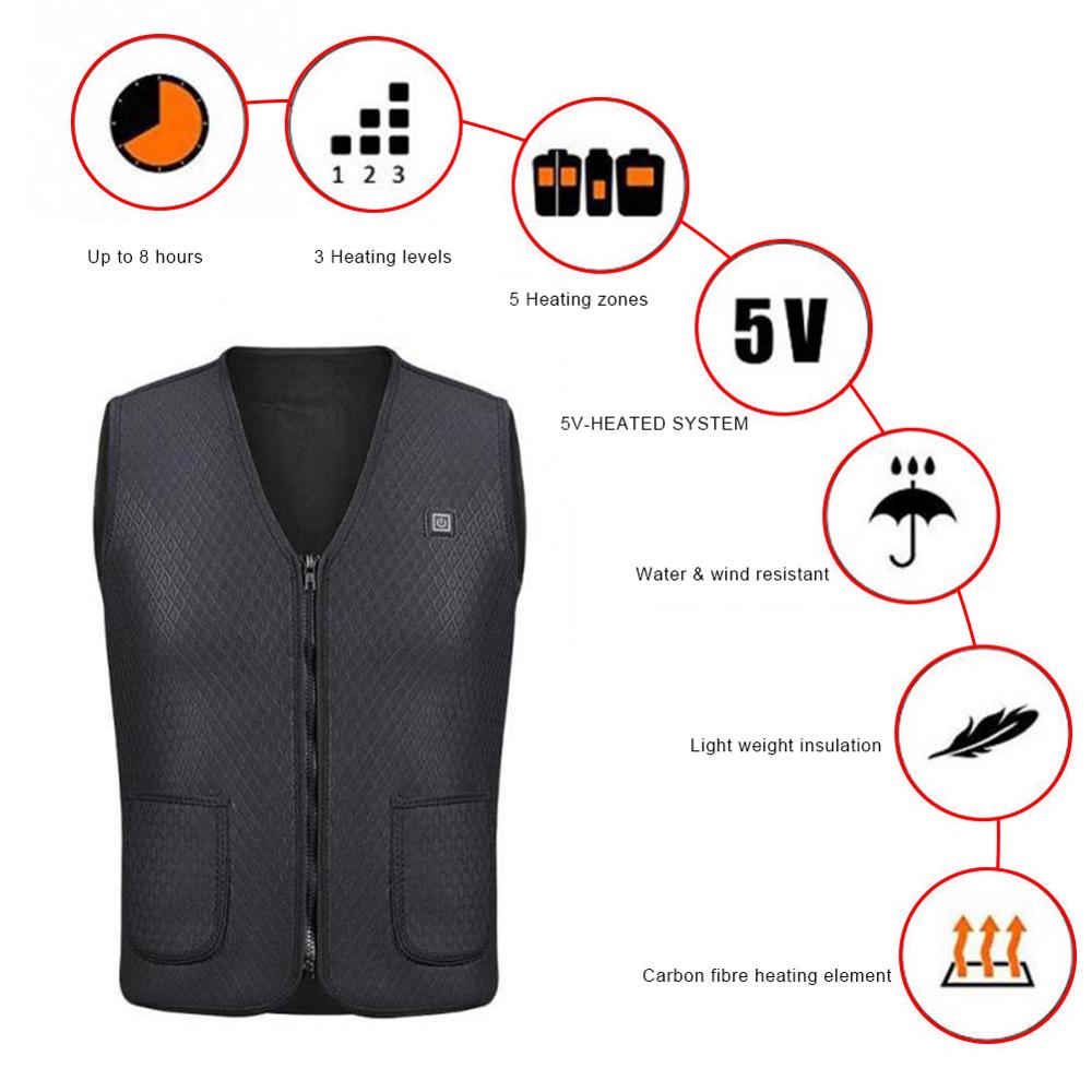 Smart Tech Fashion USB Heating Vest - Gender-Neutral Innovative Wearable Technology