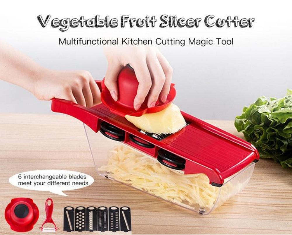 6-Blade Stainless Steel Vegetable Cutter for Effortless Slicing