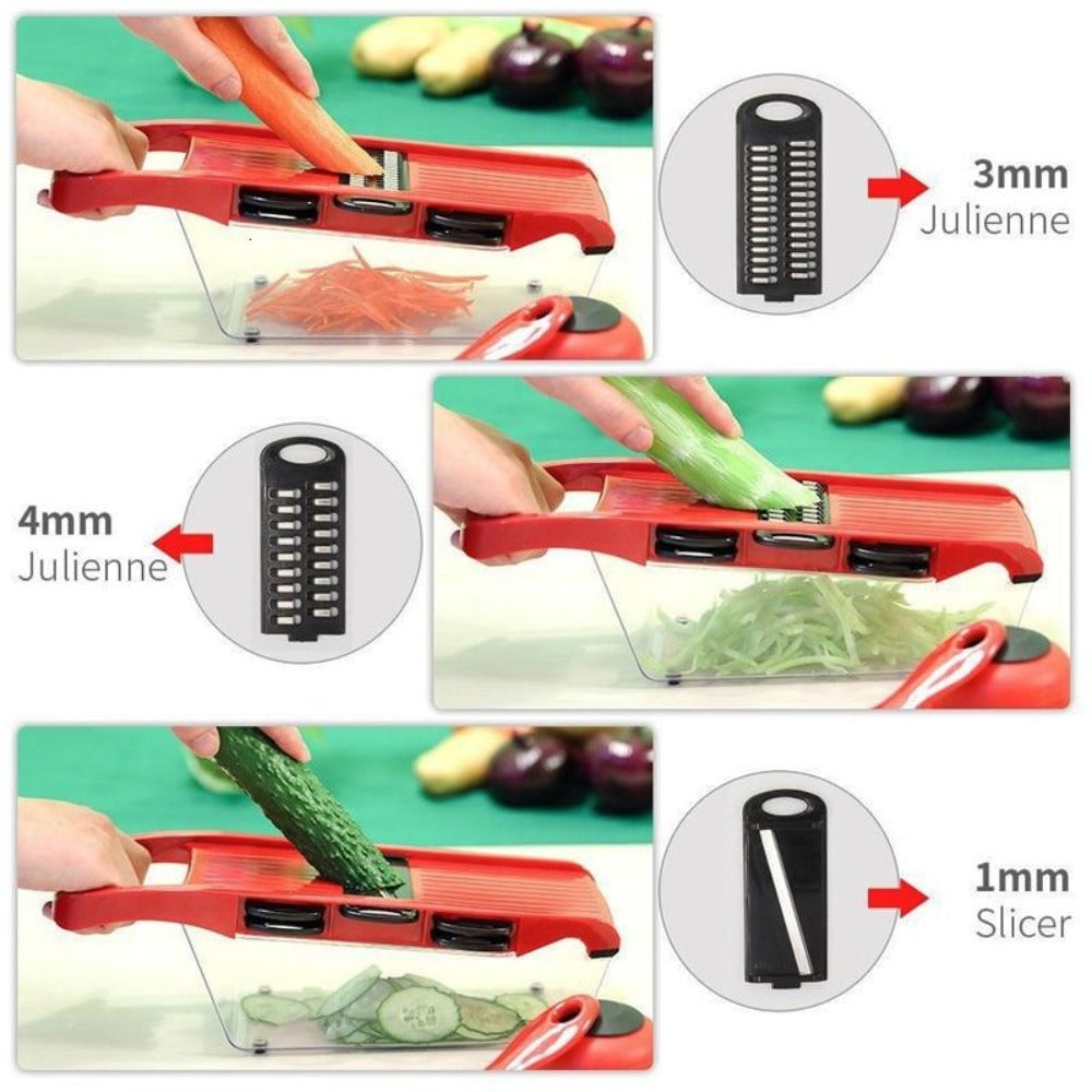 6-Blade Stainless Steel Vegetable Cutter for Effortless Slicing