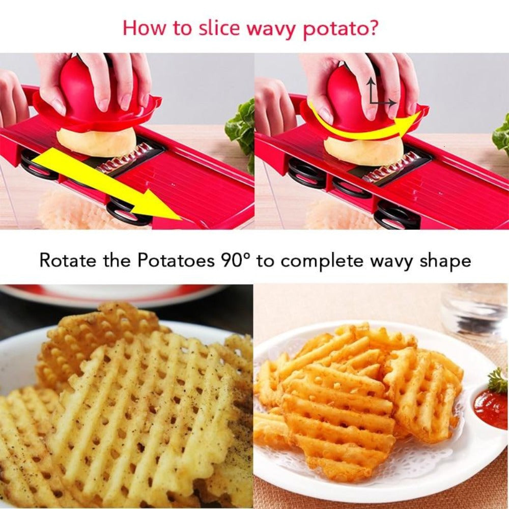 6-Blade Stainless Steel Vegetable Cutter for Effortless Slicing